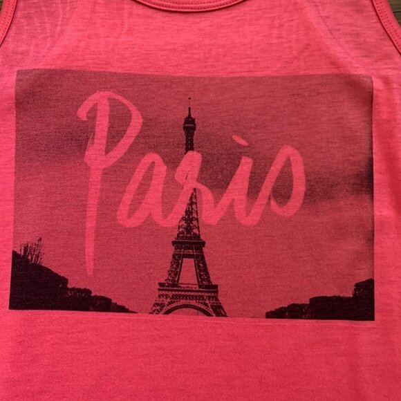 Go Couture Women's Racerback Knit Maxi Dress L Pink Paris Eiffel Tower #81K - Picture 7 of 9